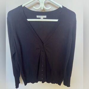 Cleo Black Knit button up Cardigan size large